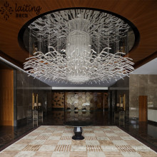 Lumière faite sur commande de lustre de lobby moderne d&#39;hôtel pour le bas plafond